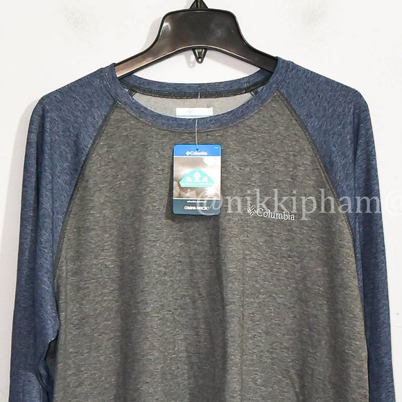 NWT Columbia Men’s Long Sleeve Raglan Tee size XL Omni-Wick™ in blue - Picture 5 of 7